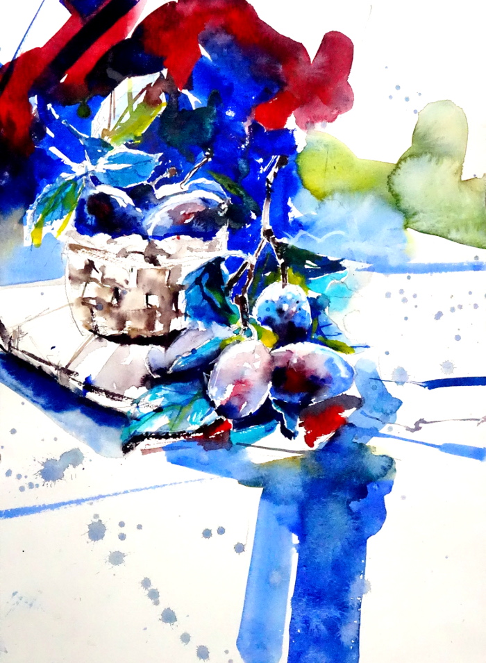 zwetschken fruits stillife aquarell watercolour salzburg art kunst